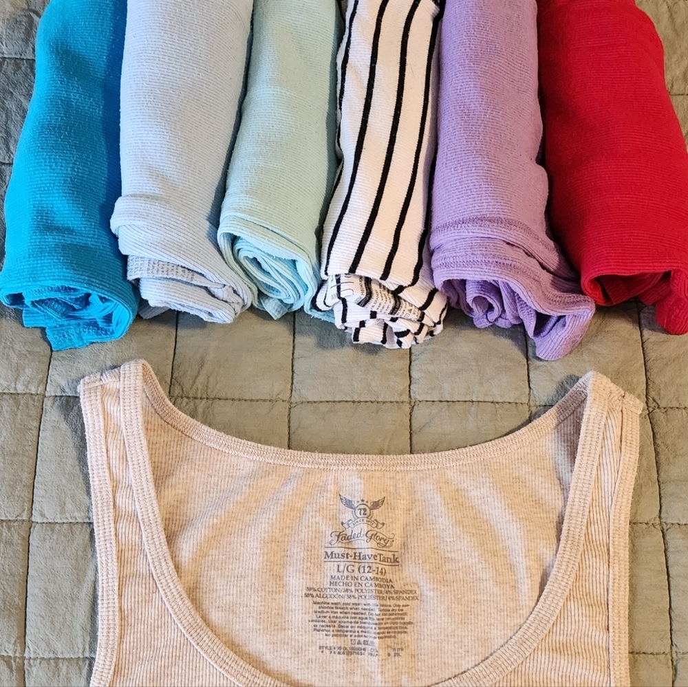 Faded Glory Tank Tops Bundle Size 12-14 Womens